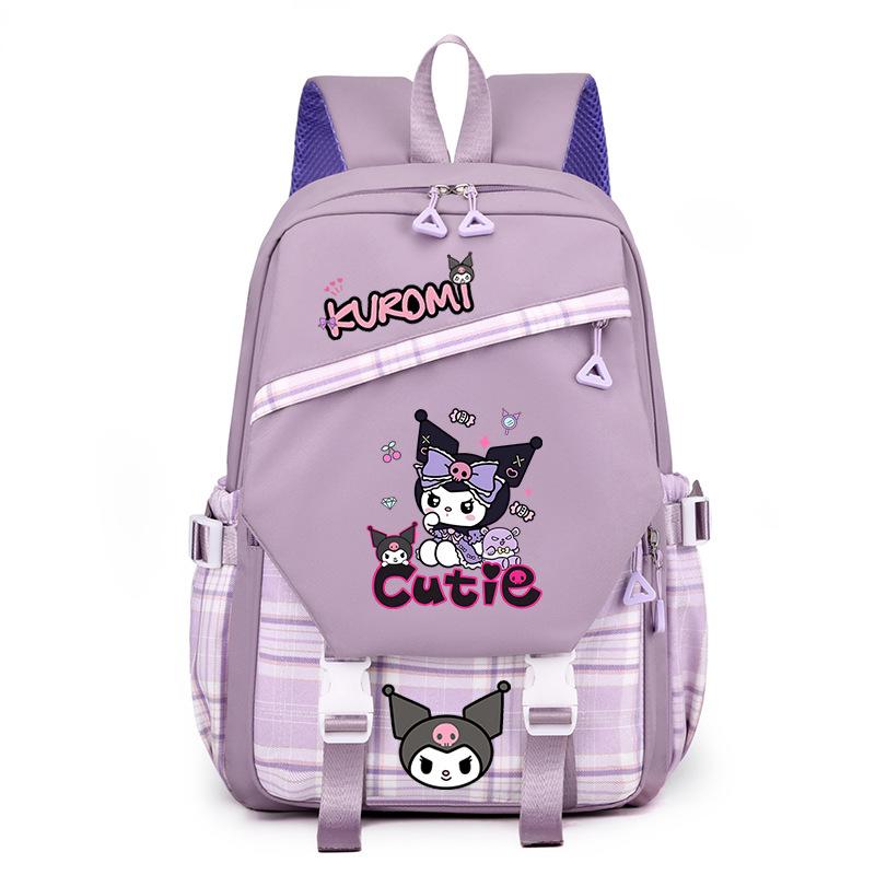 Cool Lomi Kuromi Backpack Student Schoolbag Anime Cartoon Print Junior High School High School Large Capacity Schoolbag