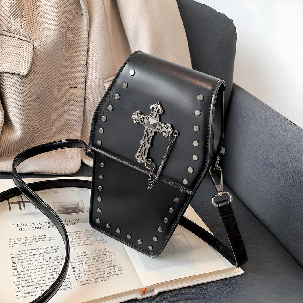 Goth Purse Coffin Halloween Purses Clutch Shoulder Bag Small Crossbody Bag Spooky Horror Cute Wallet