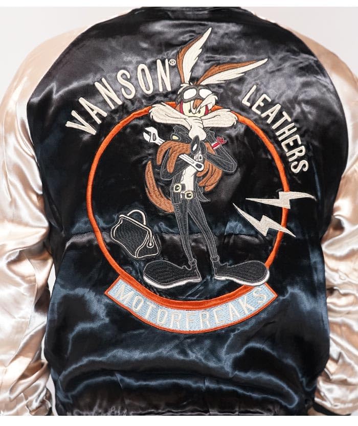 Looney Tunes Collaboration LOONEY TUNES Sukajan Wile Coyote Tweety [Banson] Men's E. LTV-2504-Black-M