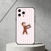 Luxury Y2K Curious George Phone Case Silicone Black Soft For IPhone 17,16,15,14,13,12,11,SE,Plus Pro Max