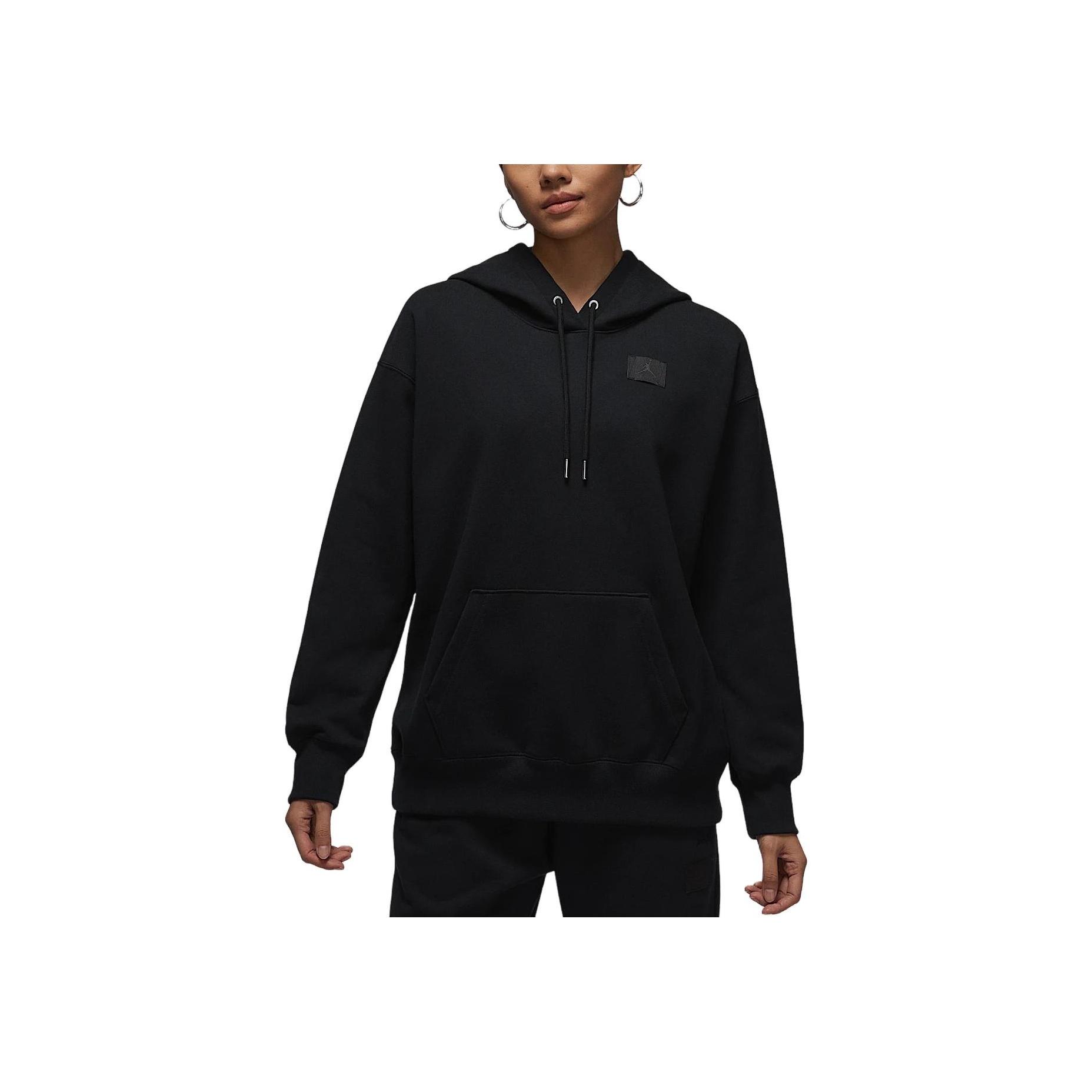 

New Jordan Flight Fleece Sweatshirt Women s Black/Dark Charcoal Gray HJ1312-010 L