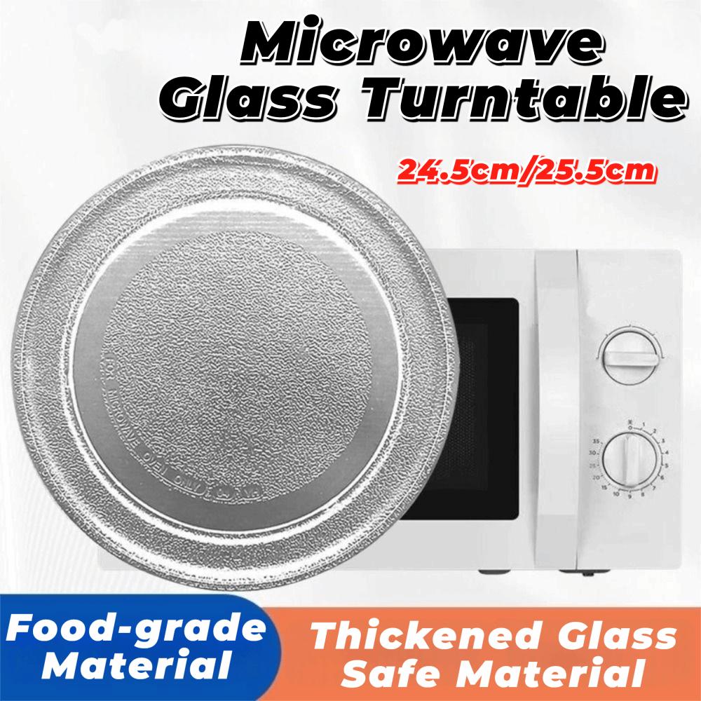 Mikrowellen-Glasplatte mit flachem Boden 24,5cm/25,5cm Mikrowellen-Ersatzplatte Kleine Mikrowellen