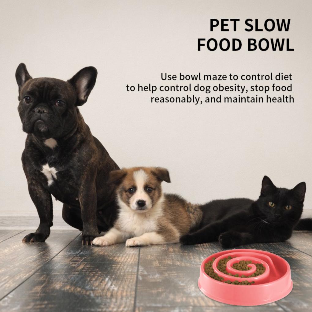 Dog Feeding Bowl Pet Prevent Choking Slow Feeder Anti-Bloat Eating Habit Training Bowl PP Dish Pet Dog Supplies