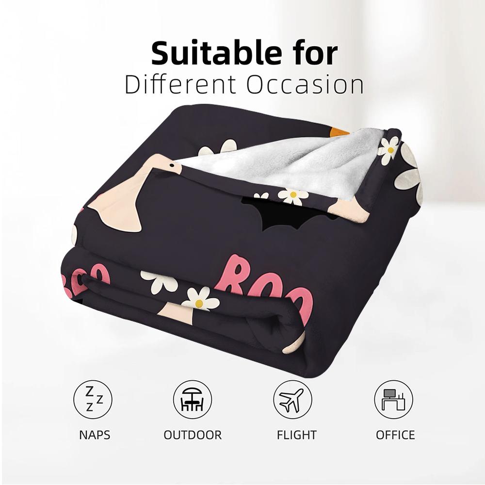 Boo Daisy Ghost Pastel Soft Flannel Blanket Breathable Warm Throw for Office Car Sofa Kids Room Birthday Xmas Gift
