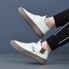Nové pánské boty Pravá kůže Neformální boty Vysoké kotníkové Ploché skateboardové boty Cool šněrovací boty