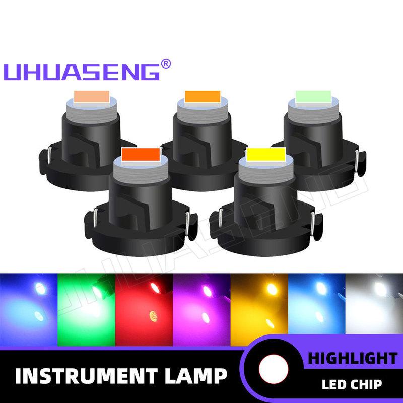 UHUASENG trument Led T3 T4.2 T4 Bulb T4.7 Meter Dashboard Switch Radio Warning Indicator Panel Lamp Car Light 12V Red Blue 5 PCS