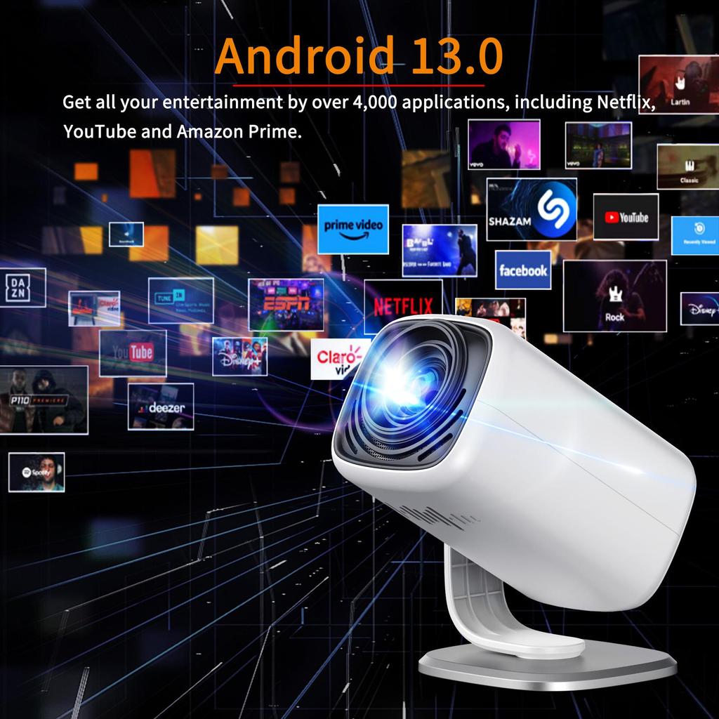 YL05A Portable HY300 Projector: 1080P and 4K Android Smart Support