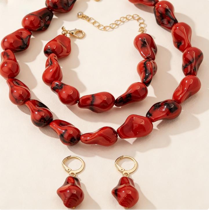 Baroque Pearl Choker, Bracelet & Earrings Set