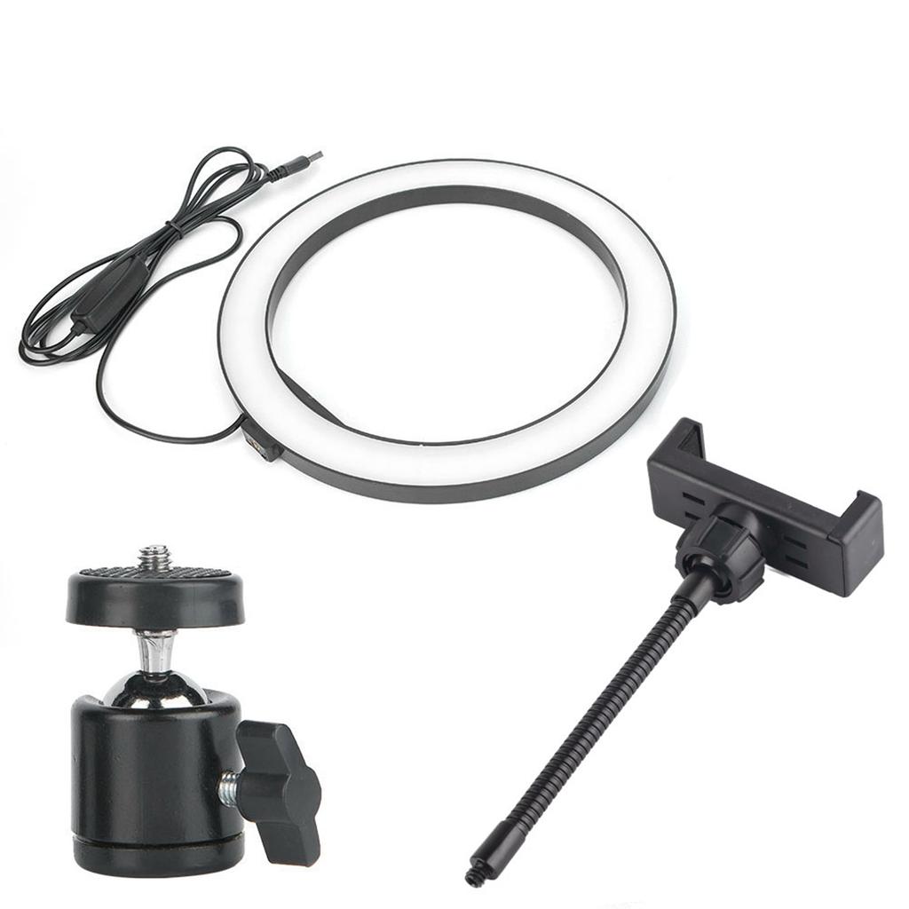 10 Inch 2400‑3000LM 12W LED Ring Light with Cell Phone Clamp Living Broadcast Selfie Fill Lamp