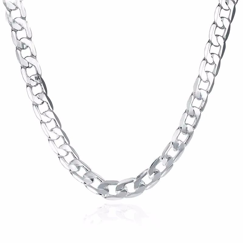925 Sterling Silver Necklace For Men's Women 16/18/20/22/24 Inches Classic 6mm Chain Luxury Jewelry Wedding Christmas Gifts