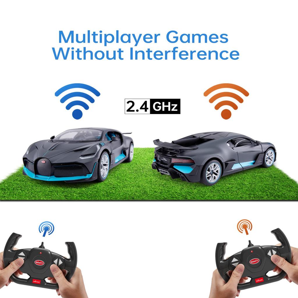 RASTAR Bugatti Divo RC Model Remote Control with LED Doors Can Be Opened and Closed Gray 1/14 Car, Car, Lamp, Manually, 3315.78.8cm,