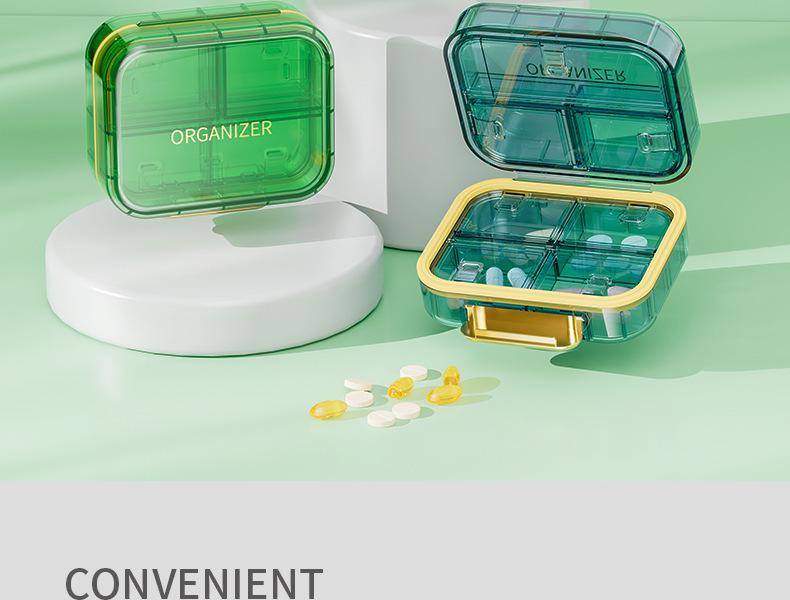 Portable Moisture-Proof Medicine Box: Light-Proof, Multi-Compartment, Weekly Organizer
