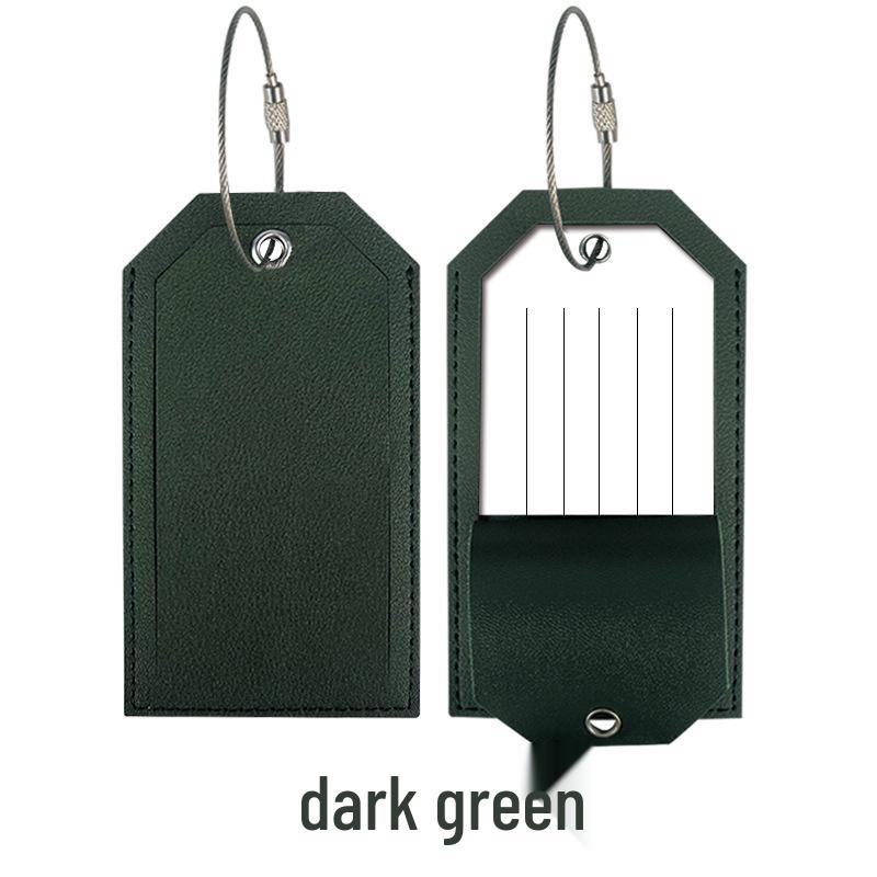 Customizable Leather Luggage Tag with Iron Rope and Paper Card