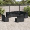 Vidaxl 12-Cz. Garden Furniture Set, With Cushions, Black, Poly Rattan
