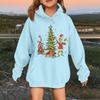 Children's Fashionable Casual Long-sleeved Loose Christmas Print Pullover Hooded Sweatshirt