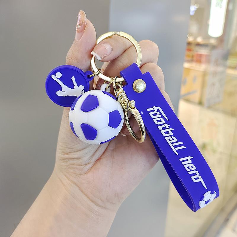 Football Cup Cartoon Mini Simulation Football Keychain Outdoor Backpack Key Pendant Gift Travel Commemoration