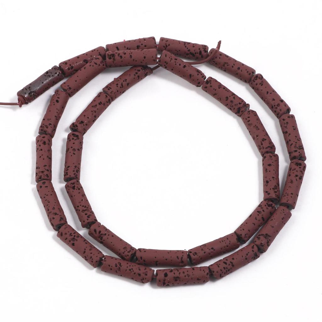 4x13mm Multicolor Rondelle Column Tube Lava Stone Loose Spacer Beads For Making Jewelry Handmade Diy Bracelet Craft