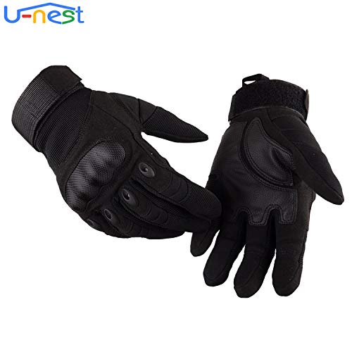 U-NEST Tactical Gloves for Airsoft, Motorcycles, Full Finger, 3-Finger Compatible, Smartphone Compatible, Mountaineering, Airsoft, Bicycles, BMX, Moto