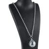 Trendy Mirror Disco Ball Charm Necklace Fashionable Bead Chain Neckwear 70s Gift