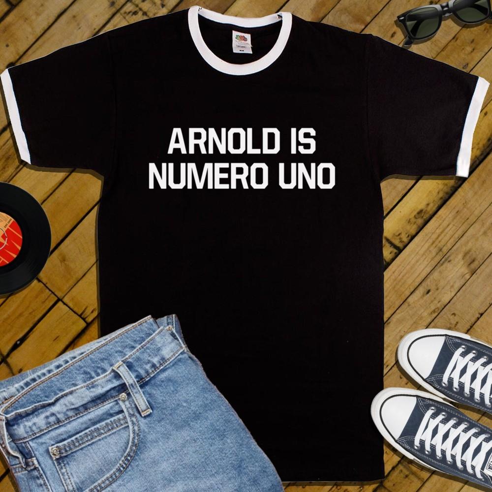 CUSTOMISABLE ARNOLD IS NUMERO UNO RINGER T-SHIRT (Your Name Schwarzenegger wbr/ ) Unisex T-Shirt XXXXL