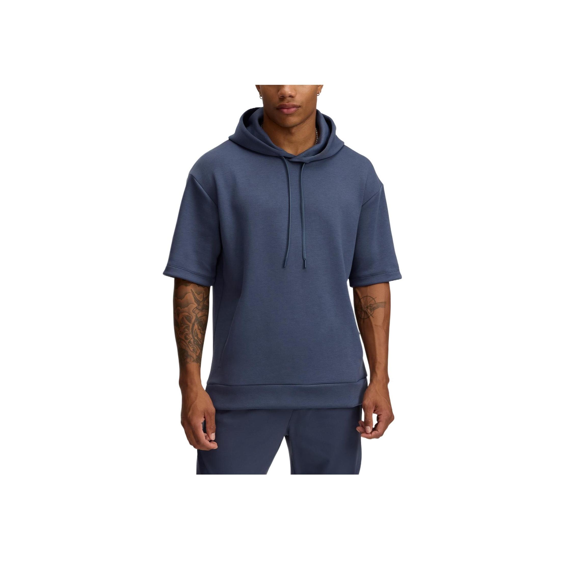 Under Armour Meridian Hooded Solid Loose Short Sleeve Sweatshirt Men sweatshirt Blue 6000581-044 XL