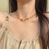 Natural Stone Beaded Auspicious Little Elephant Necklace for Women, High-end Sweater-style Neck Chain Accessory