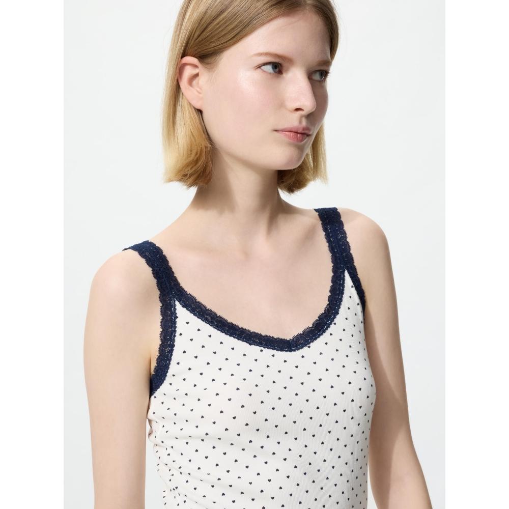 Uniqlo Japan Rib Lace V Neck Camisole
