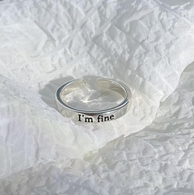 

Blood Moon Oil Cross Open Ring Female Niche Asymmetrical Dark Personality Imfine Save Me Index Finger Ring Adjustable opening