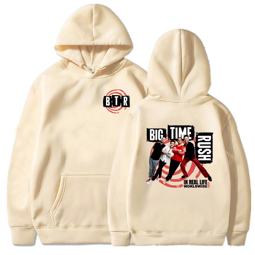 BTR IN REAL LIFE TOUR MONDIALE 2026 FELPA Big Time Rush Band Moda Felpe Oversize Y2k con Cappuccio Manica Lunga Pullover da Uomo Abbigliamento Streetwear