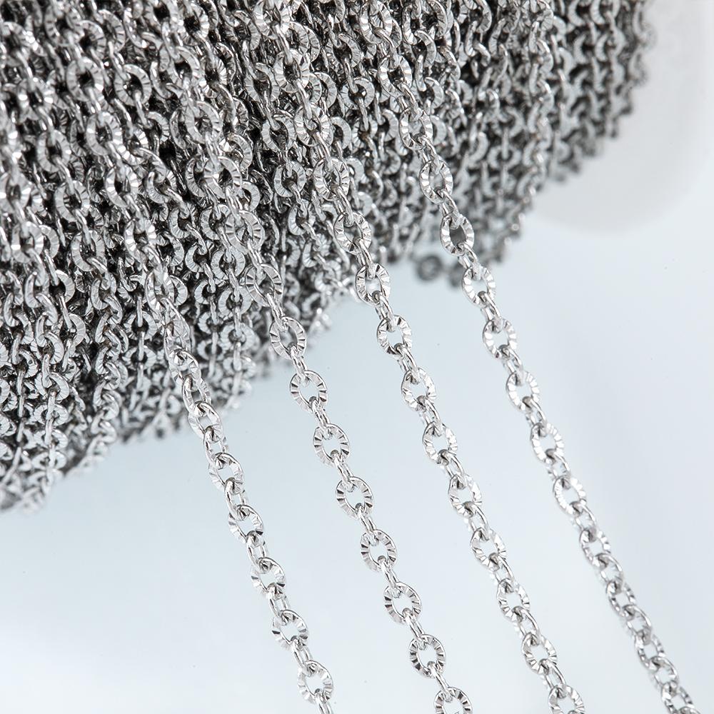 2Meters Multi-Size Stainless Steel Sunflower Thin Chain Radial Lines O Shape Chain Jewelry Making DIY Necklace Bracelet Supplies