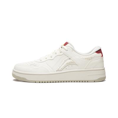 Li Ning Tianji Slip Resistant, Abrasion Resistant, Height Increasing Low Top Skateboard Shoes Men's White Red AGCW065-5