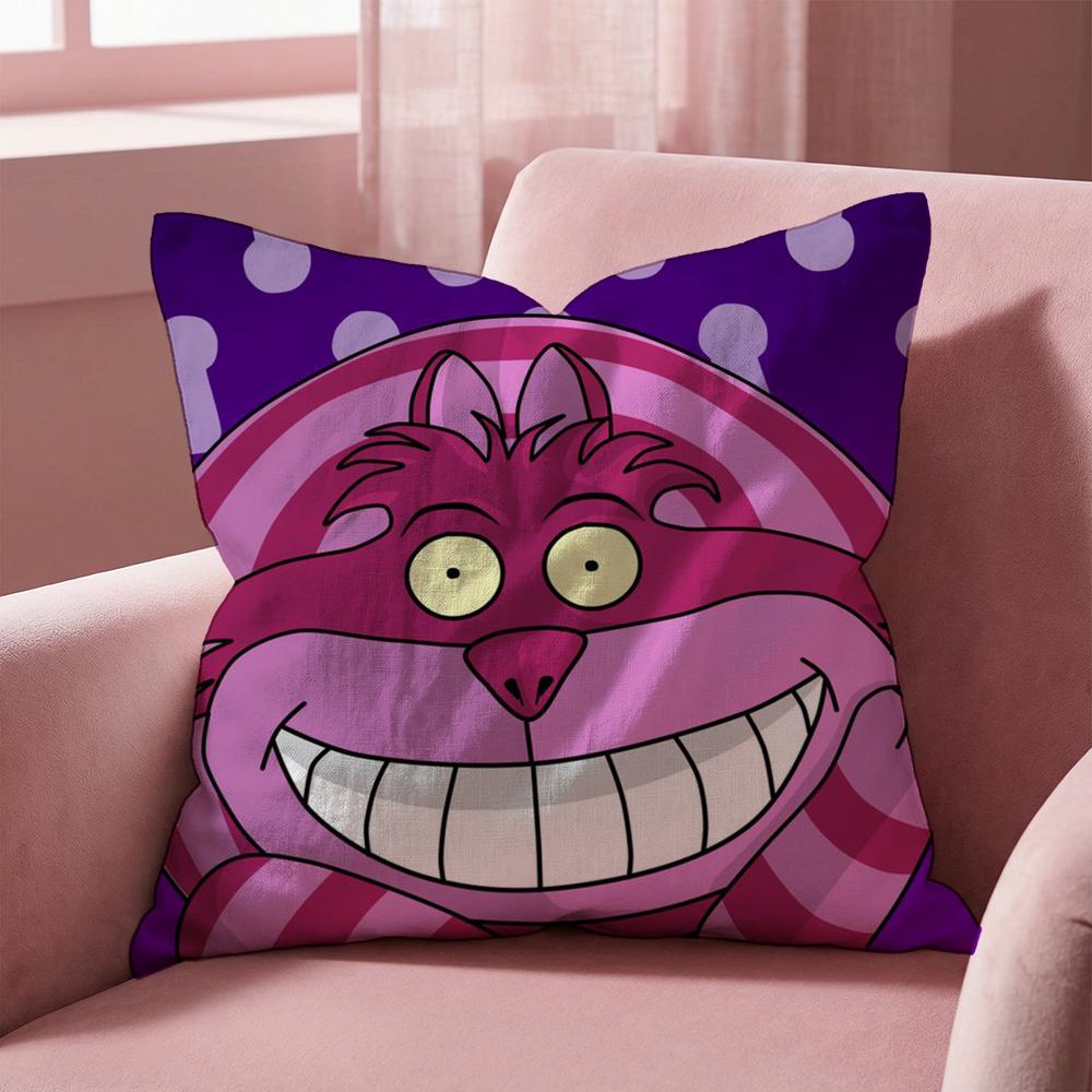 SSmiling CCheshire Cat Cushion Cover MultiScene Pillow Cover for Home  Car  Reversible Soft  Durable for Daily Use