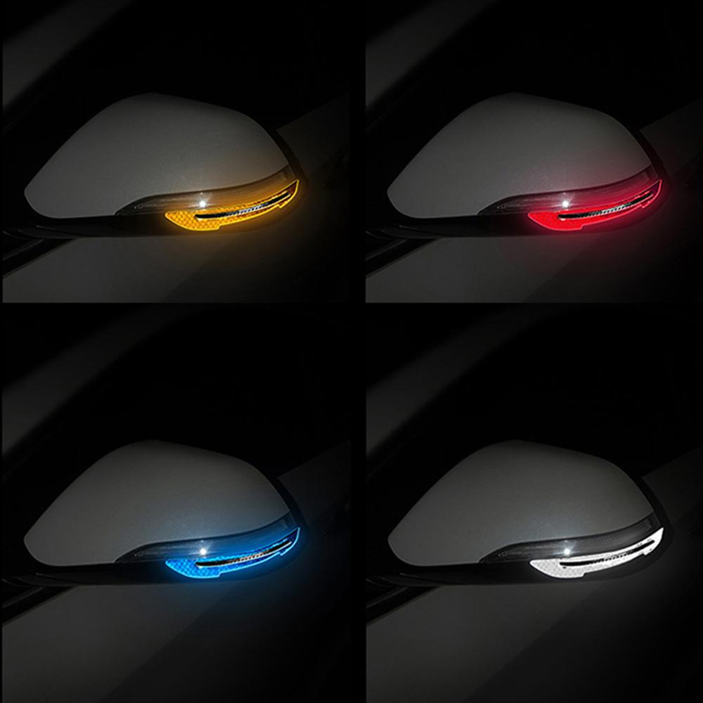 2X Reflective Stickers Warning Strip Tape Traceless Protective Car Sticker Warn On Car Rearview Mirror Exterior Auto Accessories