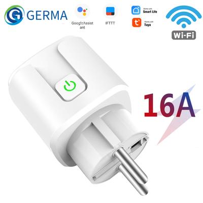 Germa Tuya Wifi Eu Smart Plug 16a 220v Adapter Wireless Remote Voice Control Power Monitor Timer Socket For Google Home Alexa