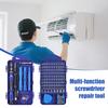 Schraubendreher-Set 122 in 1 Antistatische Griffe Magnetisches Präzisionsreparatur-Werkzeugset mit Chrom-Vanadium-Stahl-Bits Magnetisierer Demagnetisierer Werkzeug