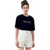 New Era SS24 Skateboard Series Loose Letter Print Crew Neck Short Sleeve T-Shirt Unisex Tops Navy-Blue 14187445