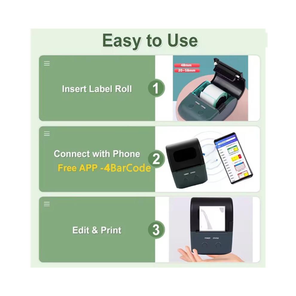 Portable Thermal Printer, Self-Adhesive Label Printer,  Sticker Maker, Supports Mobile Phones and Computers.