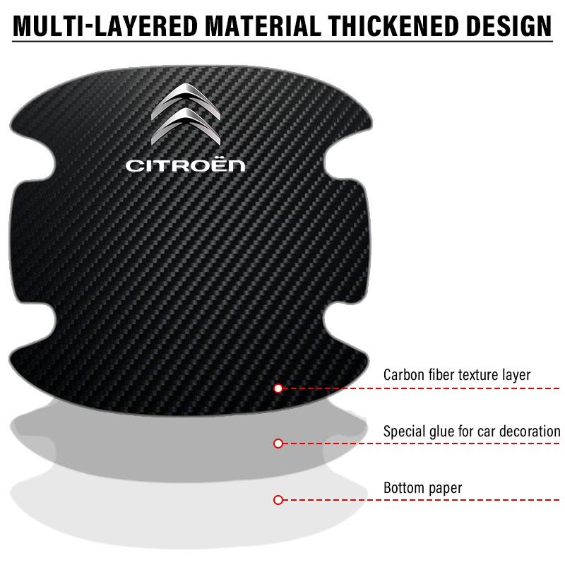 4PCS Anti Collision Protection Strip Car Door Handle Anti-collision Sticker For Citroen C1 C2 C3 C4 C4L C5 C6 C8 DS3 DS4 DS5 DS6 LS Berlingo Picasso