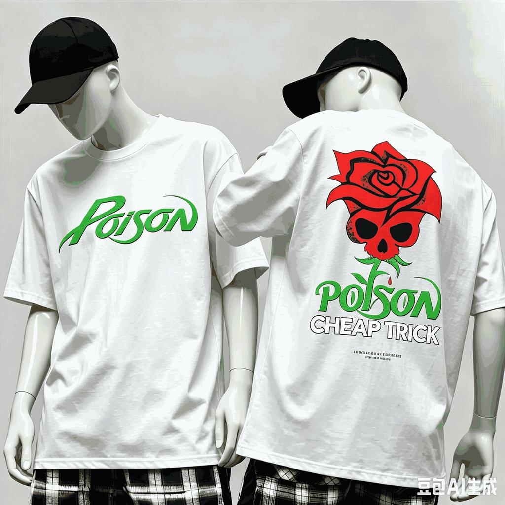 Poison Band World Tour T Shirt Unisex Unisex Fashion Vintage Hip Hop Streetwear Male Tshirts Oversized Unisex Harajuku Hip Hop Soft