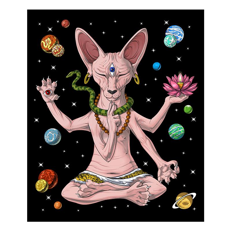 Obca Kobieta Żaba Budda Zen Joga Medytacja Plakat Wydruki Sztuka Ścienna Płótno Malarstwo Zabawne Zdjęcia Salon Wystrój Domu Cuadros