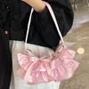 2025 Skirt Bag Women's French Gentle Pleated Ruffle Edge Handbag High-end Fashion Trend Versatile Shoulder Bag