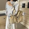 New pleated shoulder bag large-capacity handbag college student class simple fashion leisure commuter tote bag women