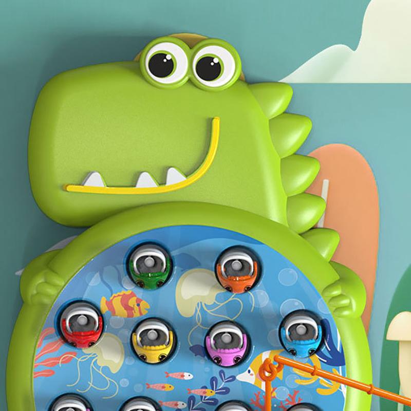 Imitation Magnetic Dinosaur Fishing Plate Toys Play Rod Game Toys For Children Baby Montessori With Rod Kids Educational Gift