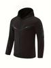 Spring-Autumn Men's Track & Field Hoodie with Chest Stripe and Zipper