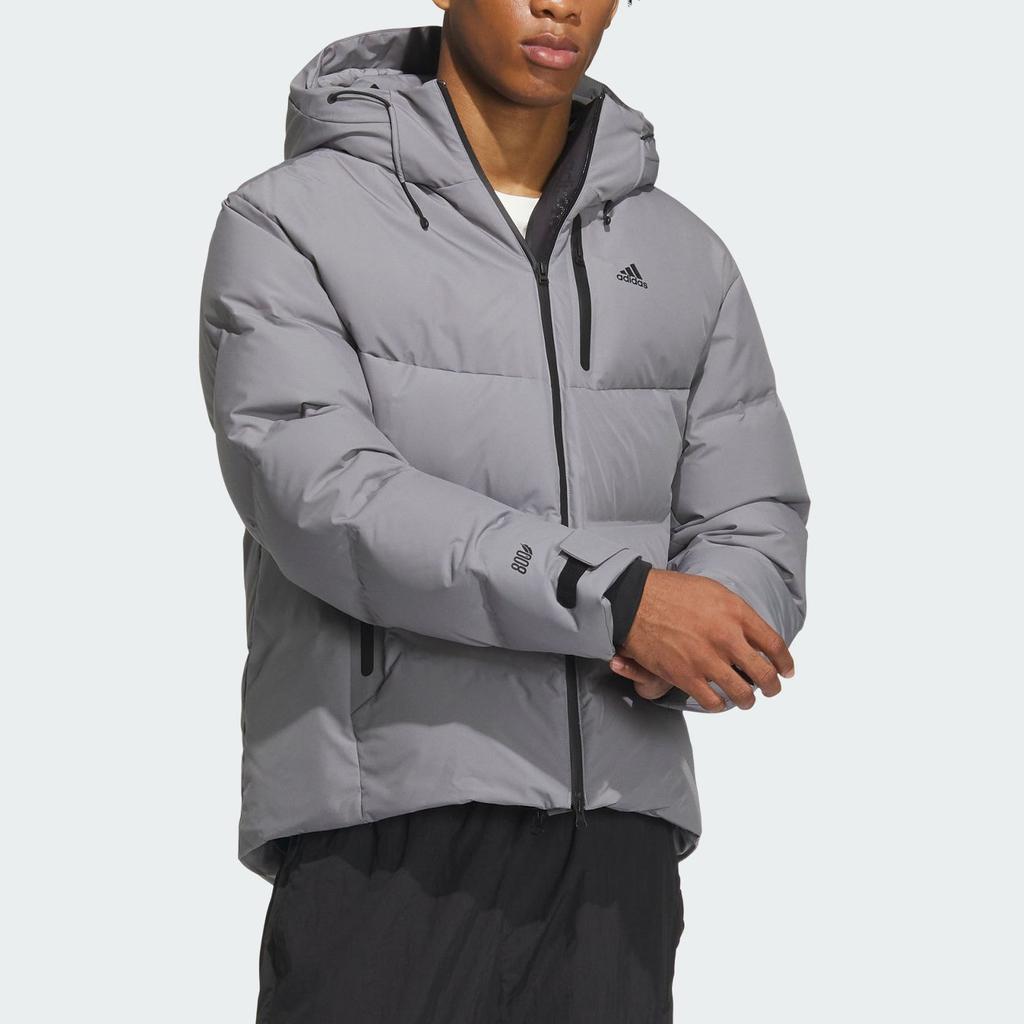 Adidas 800 Lightweight Hooded Down Jacket Unisex Outerwear Gray IW0784