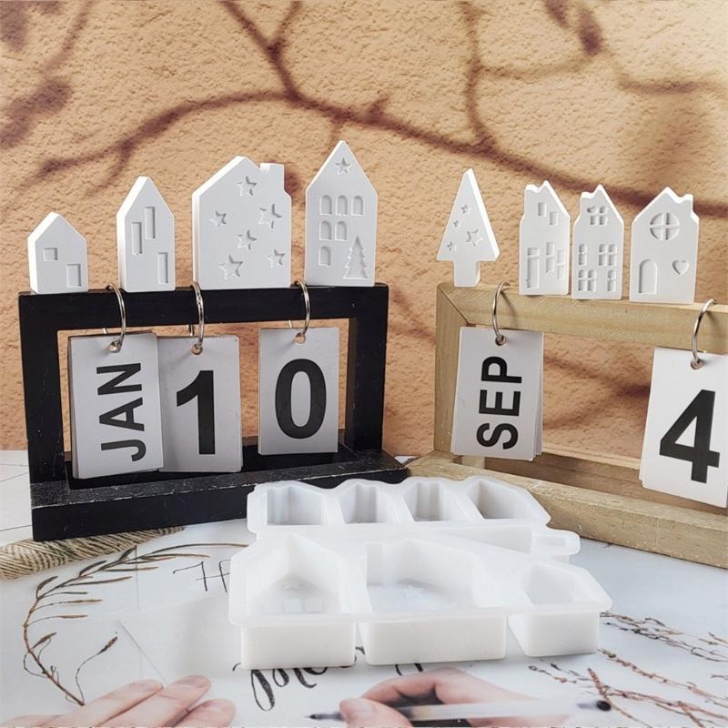 Reusable Silicone House Craft Mould for Resin Cement Art Projects Handmade Ornaments Home Office Enhancement