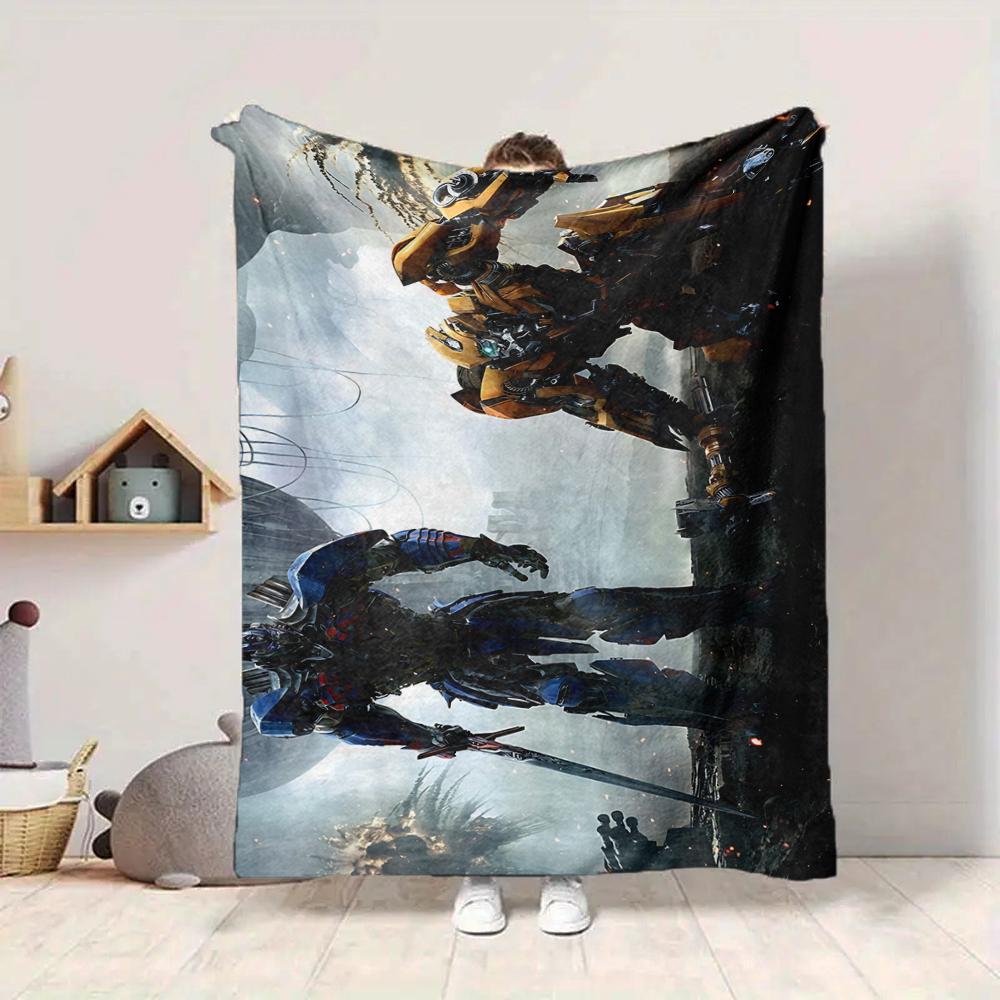 1Pc Transformers Cybertronian Warriors Flannel Fleece Blanket Soft Warm Throw Blanket for Sofa Bed Couch Home Decor Lightweight Travel Nap Blanket Xma