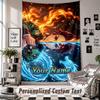 Wall Hanging Tapestry With Custom Name & Text, Demon Slayer Decorative Tapestry For Bedroom