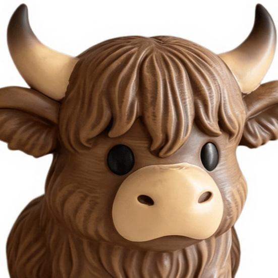 Highland Cow Pen Holder, Multifunctional Desk Organizer for Pens Makeup Brushes, Resin Cute Animal Small Storage Jar Decor for Home Office