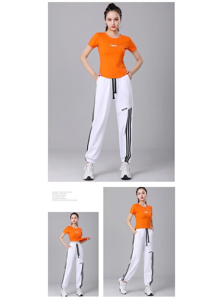 Conjunto Deportivo de Baile Cuadrado de Verano - Pantalones Casuales Fitness de Baile Shuffle Estilo Douyin